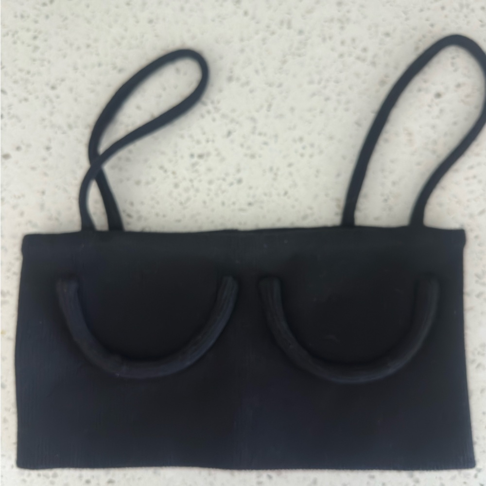 Orseund Iris black Ribbed Crop Top XS